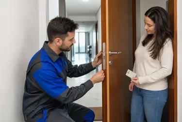Chaveiro usando ferramentas para abrir uma porta em Rio Branco.